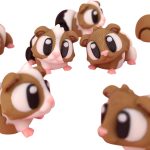 5-Pack Mini Baby Guinea Pig Figurines