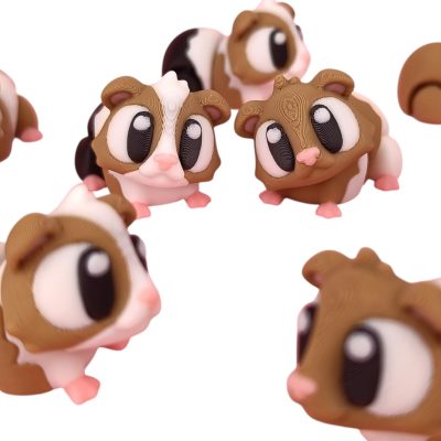 5-Pack Mini Baby Guinea Pig Figurines – Articulated Desk Pet Rodents, Collectible Pocket Cavies, Fidget Toys for Teens & Adults – 2 Inch Poseable Figures – 3D Printed in Canada — 3D Printed Collectible by 3DCentral