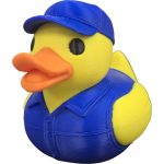 Mechanic Duck Figurine – Rubber Duck in Work Shirt & Cap for Auto Techs, Garage Decor or Funny Gift