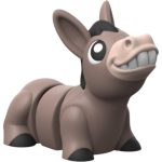 Cute Articulated Donkey Figurine with Big Eyes