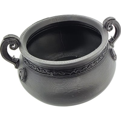 Fancy Cauldron – Decorative Witch Cauldron with Ornate Handles for Halloween Displays, Spooky Decor or Fantasy-Themed Setups – 3D Printed in Canada — 3D Printed Collectible by 3DCentral