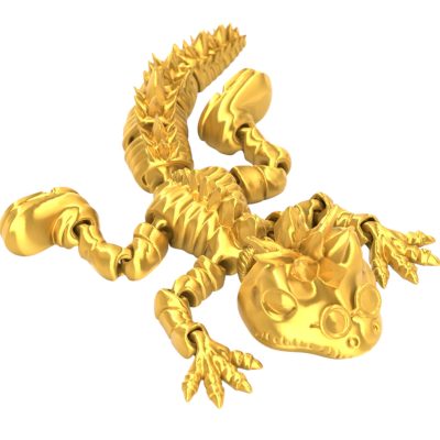 Draco The Cool Lizard – Articulated Posable Reptile Figurine for Desk Display, Fidgeting & Custom Painting – 3D Printed in Canada — 3D Printed Collectible by 3DCentral
