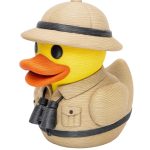 Savannah Explorer Duck Figurine – 3D Printed Duck with Safari Hat & Binoculars for Shelf Decor, Gifts & Collectors
