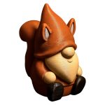 Squirrel Gnome Figurine – Cute Fox-Tailed Garden Shelf Decor for Home Office, Whimsical Nordic Gnome Statue Gift for Teens & Adults