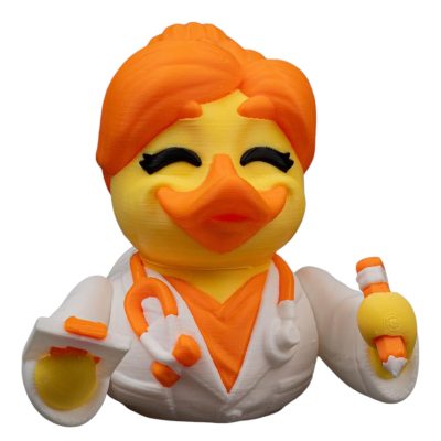 Duck-tor Female Duck Figurine – Doctor-Themed Car Dashboard & Desk Decor – Medical Collectible – 3D Printed in Canada — 3D Printed Collectible by 3DCentral