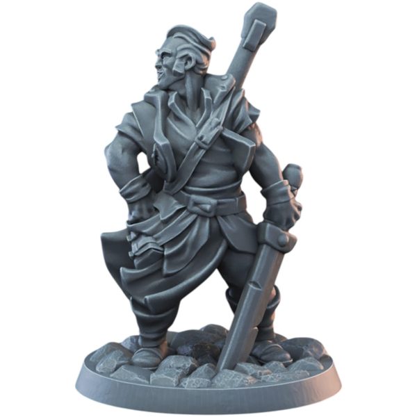 Heroic Bard Male Miniature Figure for Tabletop RPGs