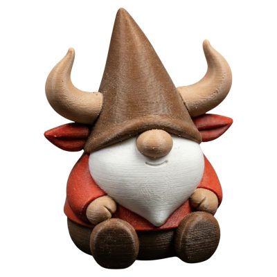 Minotaur Gnome Figurine – Nordic Mythology-Inspired Bull Horn Garden Gnome Statue for Desk, Shelf & Home Decor – 3D Printed in Canada — 3D Printed Collectible by 3DCentral