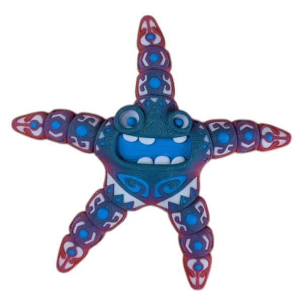 Articulated Tattooed Starfish Figurine