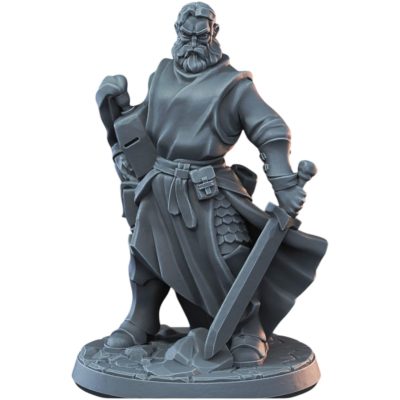Supportless Knight Fantasy Miniature Figurine for Tabletop RPG, Wargaming Terrain – Epic Medieval Warrior Character – 3D Printed in Canada — 3D Printed Collectible by 3DCentral