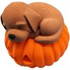 Puppy Sleeping on Jack-o-Lantern Figurine – Cute Dog on Pumpkin Halloween Decoration, Fall Shelf Ornament – 3D Printed in Canada — 3D Printed Collectible by 3DCentral