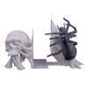 Thread of Horror Bookend – Gothic Skull & Spider Shelf Holder – Creepy Halloween Home Décor – 3D Printed in Canada — 3D Printed Collectible by 3DCentral