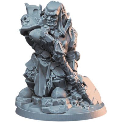 Grim Dwarf Dark Knight with Miniature for Fantasy Tabletop RPG, Wargaming Armies & Collector Displays – 3D Printed in Canada — 3D Printed Collectible by 3DCentral