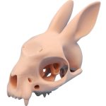 Bunny Skull Sculpture with Ears Back