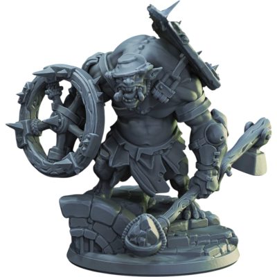 Spiked Shield Ogre Miniature for Fantasy Tabletop Battles, Dioramas & Painting | Resin Model for RPG Creators – 3D Printed in Canada — 3D Printed Collectible by 3DCentral