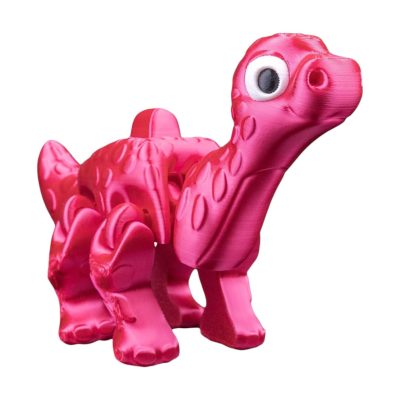Apatosaurus Articulated Dinosaur Fidget – Flexible Pink Dino Figure for Stress Relief & Desk Display – 3D Printed in Canada — 3D Printed Collectible by 3DCentral