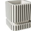 Modern Striped Planter Pot – Vertical Ribbed Design for Indoor Plants, Succulents & Contemporary Home Decor – 3D Printed in Canada — 3D Printed Collectible by 3DCentral