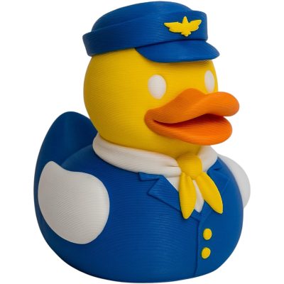 Flight Attendant Duck Figurine – Funny Aviation Decor, Pilot Gift, Travel-Themed Collectible for Desk or Shelf – 3D Printed in Canada — 3D Printed Collectible by 3DCentral