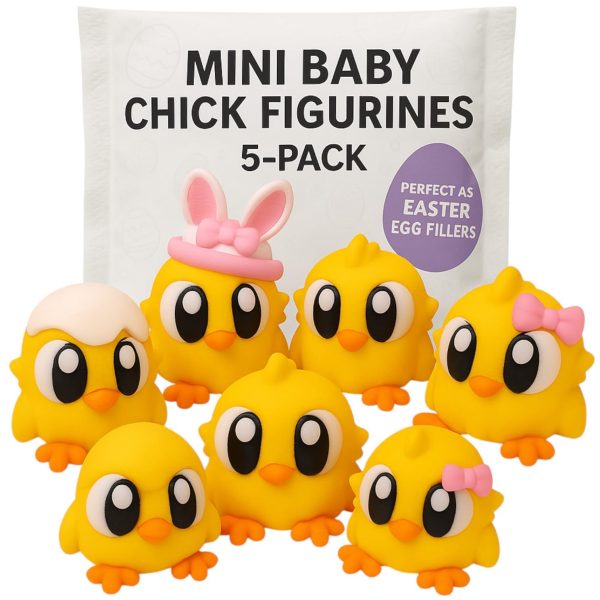 Ensemble de 5 mini poussins articulés – poussins de Pâques