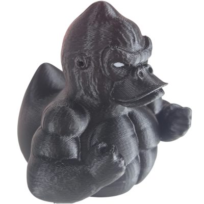 Mighty Gorilla Duck Figurine - Collectible Black Rubber Duck - Muscle Ape Duck for Cruise Ducks Hiding, 4x4 Dashboard, Desk Decor - Novelty Duck Gift for Home, Office, Car - 3D Printed in Canada — 3D Printed Collectible by 3DCentral