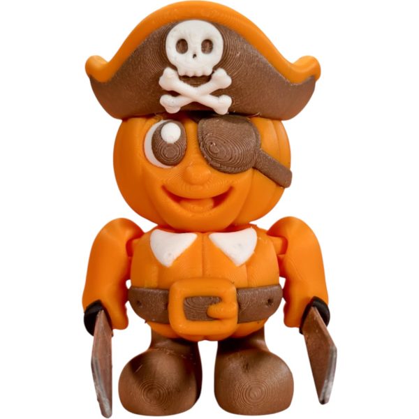 Pirate Pumpkin Figurine with Hat & Eye Patch