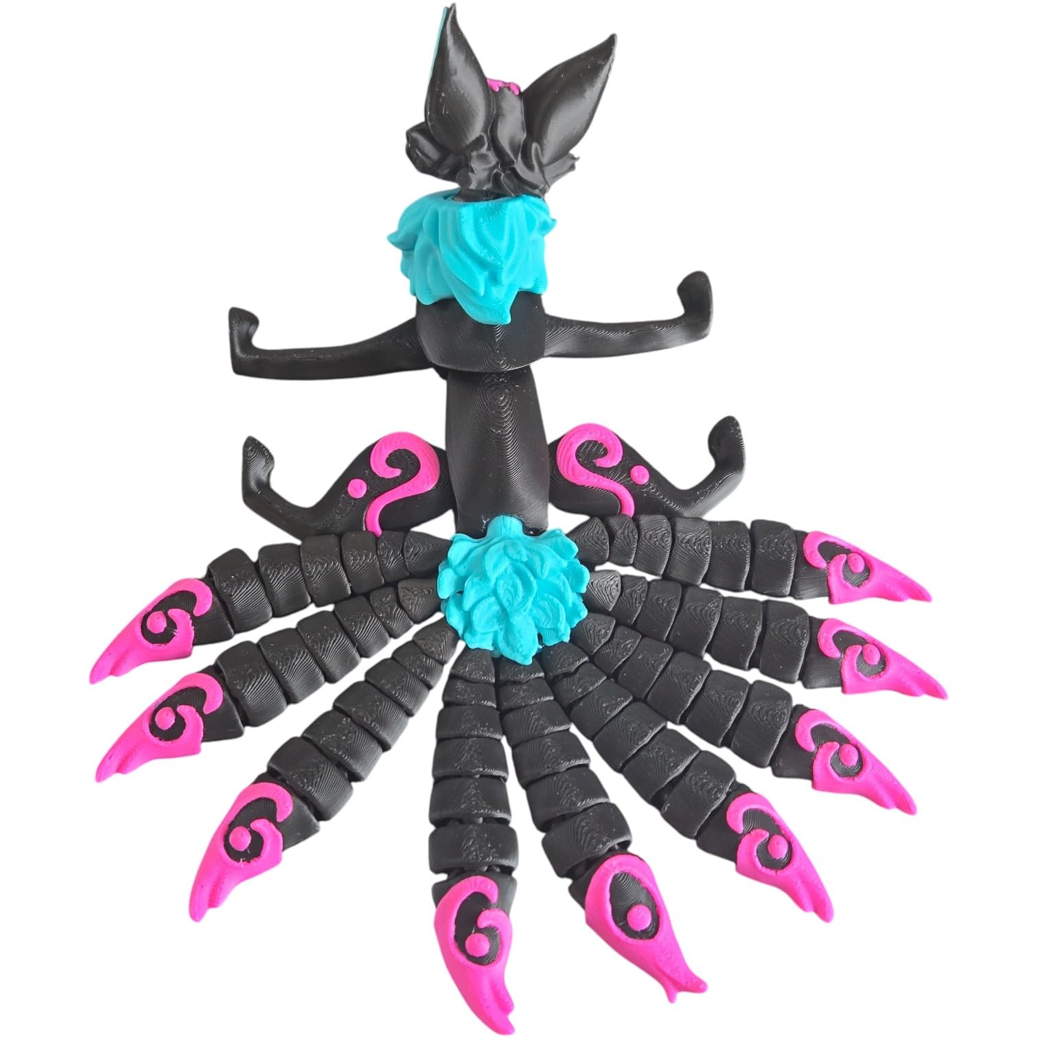 Articulated Twisty Kitsune Fox Figurine – Nine-Tailed Japanese Fox Spirit Statue – Demon Fox Collectible Mythical Desk Ornament & Home Decor – 3D Printed in Canada — 3D Printed Collectible by 3DCentral