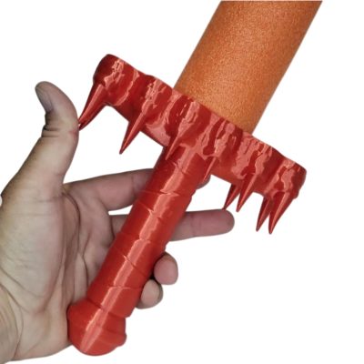 Dragon Tooth Pool Noodle Sword Handle – Spiked Fantasy Foam Blade Hilt for LARP, Cosplay & Mythical Combat Games – 3D Printed in Canada — 3D Printed Collectible by 3DCentral
