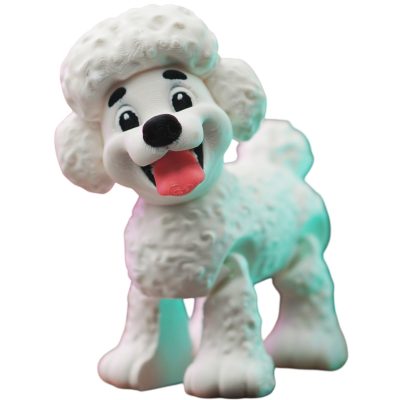 Articulated Poodle Figurine – Posable Curly-Haired Dog Model for Teens & Adults, Collectible Desk Pet & Fidget Toy – Print-in-Place Puppy – 3D Printed in Canada — 3D Printed Collectible by 3DCentral