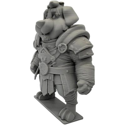 Dog Mercenary Figurine – Fantasy Warrior Miniature for Display, TTRPG, or Desk Decor – Anthropomorphic Dog Soldier – 3D Printed in Canada — 3D Printed Collectible by 3DCentral