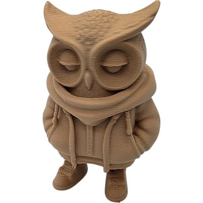 Stylized Hoodie Owl Figurine – Urban Streetwear Owl Character Sculpture for Shelf or Desk Décor – 3D Printed in Canada — 3D Printed Collectible by 3DCentral