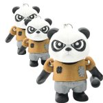 Poor Grumpy Panda Articulated Keychain (Pack of 3) – Angry Poseable Mini Bear Figures with Patched Clothes for Bags, Mood Gifts & Funny Collectors – 3D Printed in Canada — 3D Printed Collectible by 3DCentral