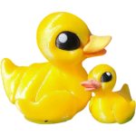 Tiny Duck Figurine – Cute Yellow Duck with Baby Duckling – Adorable Collectible Desk Buddy & Pond Décor – for Teens & Adults