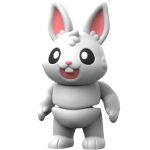 Cute Articulated Standing Bunny Figurine with Big Eyes