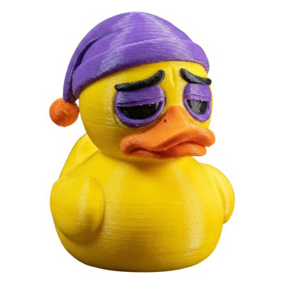 Sleep-Deprived Duck Figurine – Funny Exhausted Rubber Duck Sculpture for Desk, Bathroom or Gift Display – 3D Printed in Canada — 3D Printed Collectible by 3DCentral