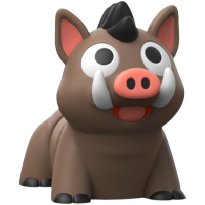 Snort Stomp Wild Boar Figurine – Poseable Forest Animal Collectible for Shelf, Desk, or Woodland Décor – 3D Printed in Canada — 3D Printed Collectible by 3DCentral