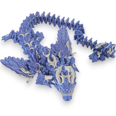 Lunar Dragon – Articulated Celestial Fantasy Figurine with Crescent Details & Poseable Body – 3D Printed in Canada — 3D Printed Collectible by 3DCentral