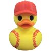 Softball Duck Figurine with Cap – Yellow Sports-Themed Rubber Duck for Desk, Shelf or Gift Display – 3D Printed in Canada — 3D Printed Collectible by 3DCentral