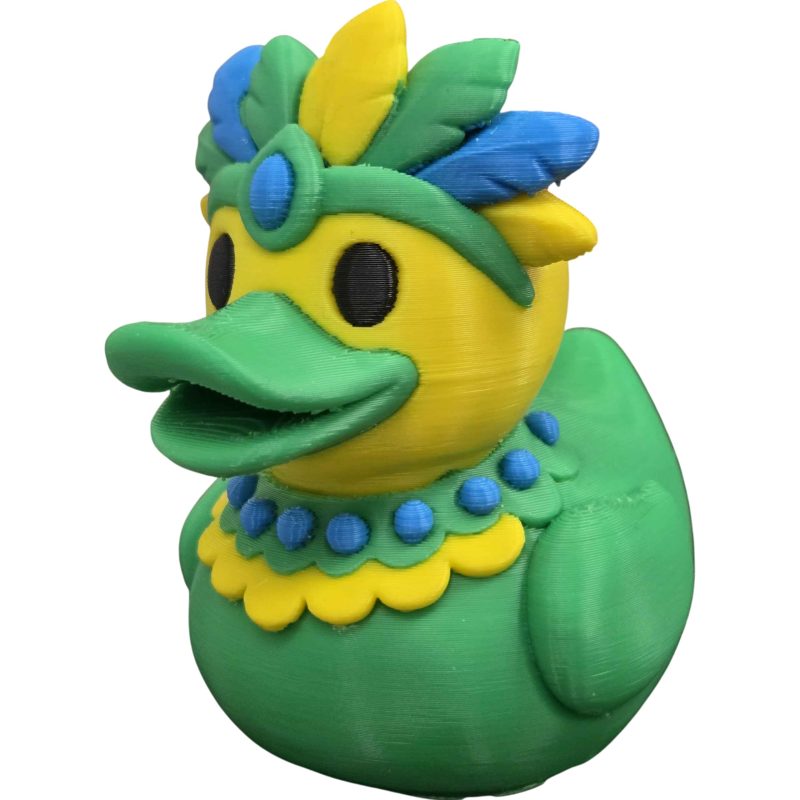 Brazilian Carnival Duck Figurine – Colorful Decorative Rubber Duck-Inspired Sculpture for Desk, Shelf or Gift – Quirky Collectible Décor for Adults & Teens – 3D Printed in Canada — 3D Printed Collectible by 3DCentral