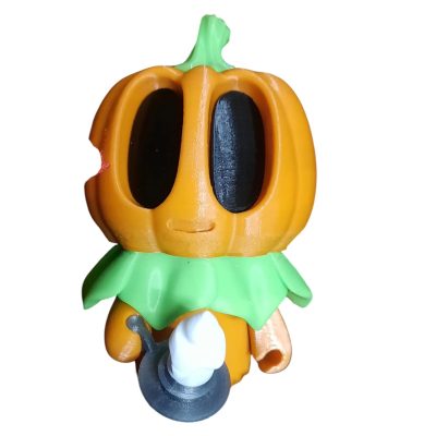 Candle Blob Pumpkin Figurine – Cozy Halloween Pumpkin Holding Candle, Fall Shelf Sitter or Cute Spooky Décor – 3D Printed in Canada — 3D Printed Collectible by 3DCentral