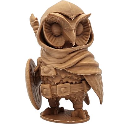 The Squire Owl Figurine – Fantasy Owl Miniature with Shield & Cloak – Adorable Knight-in-Training for Painting or Display – 3D Printed in Canada — 3D Printed Collectible by 3DCentral