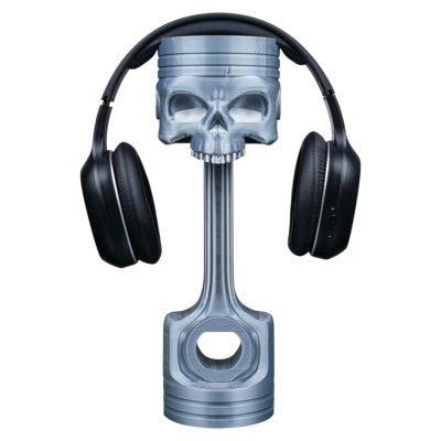 Piston Reaper Headphone Stand – Skull & Engine Piston Design – Industrial 3D Printed Headset Holder – 3D Printed in Canada — 3D Printed Collectible by 3DCentral