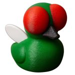 Fly Duck Figurine – Quirky Green Fly-Inspired Duck Collectible with Red Eyes & Wings – Funny Desk Ornament or Shelf Display for Adults & Teens