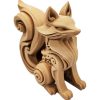 Wood-Carved Fox Figurine – Elegant Woodland Animal Sculpture with Floral Detail for Shelf or Mantel – 3D Printed in Canada — 3D Printed Collectible by 3DCentral
