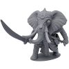 Elephant Warrior Miniature – Sword-Wielding Fantasy Beastman for RPG, Dioramas, or Display – Anthropomorphic Trunked Fighter – 3D Printed in Canada — 3D Printed Collectible by 3DCentral