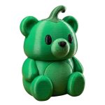 Green Pepper Teddy Bear Cub Figurine