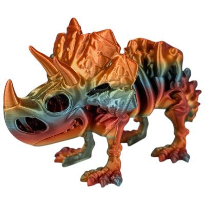 Skeleton Triceratops – Articulating Dinosaur Figurine – Eco-Friendly PLA – Stress Relief Toy & Collectible for Teens & Adults – 3D Printed in Canada — 3D Printed Collectible by 3DCentral