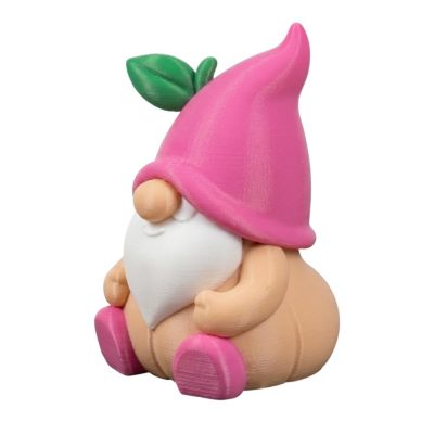 Peaches Gnome Figurine – Funny Shelf Sitter with Leaf Hat and Beard – Cute Collectible Gnome for Desk, Fairy Garden or Office Décor – 3D Printed in Canada — 3D Printed Collectible by 3DCentral