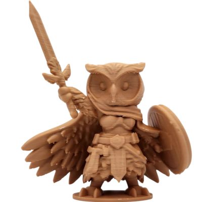 The Valkyrie Owl Figurine – Armored Fantasy Owl Warrior with Sword & Shield – Owls & Dragons Collection – Paintable Display Statue or Gift – 3D Printed in Canada — 3D Printed Collectible by 3DCentral