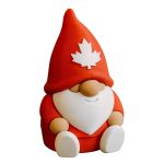 Canada Gnome Figurine – Maple Leaf Red & White Nordic-Style Shelf Sitter with Beard – Collectible Holiday Decor for Office, Mantel, or Tiered Tray