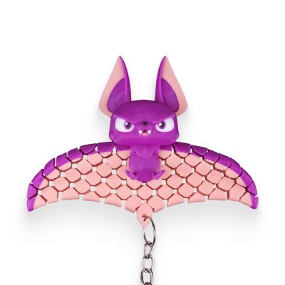 Beth the Bat Articulated Fidget Keychain – Vibrant Winged Companion for Teens & Adults – 3D Printed in Canada — 3D Printed Collectible by 3DCentral