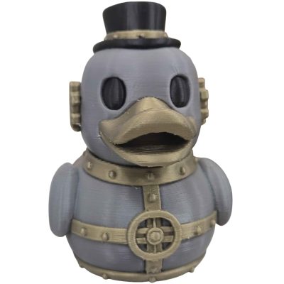 Steampunk Duck Figurine – Retro Gearpunk Rubber Duck Sculpture – Geek Desk Decor, Cosplay Display, Collector Gift for Steampunk Fans – 3D Printed in Canada — 3D Printed Collectible by 3DCentral